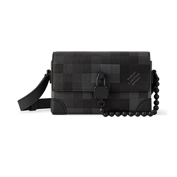 Túi Đeo Chéo Nam Louis Vuitton LV Steamer M14923 Màu Đen Xám