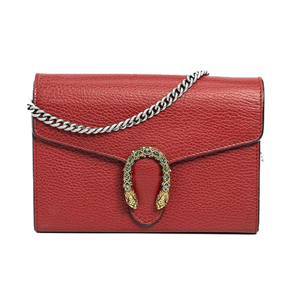 Túi Đeo Chéo Nữ Gucci Dionysus GG Supreme Mini Màu Đỏ