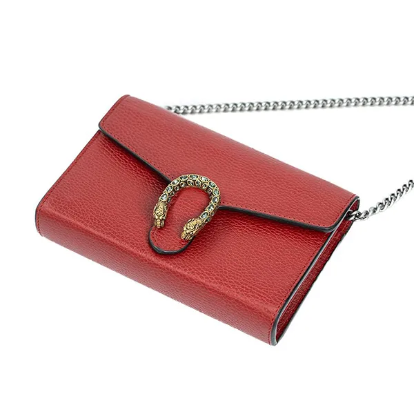 Túi Đeo Chéo Nữ Gucci Dionysus GG Supreme Mini Màu Đỏ
