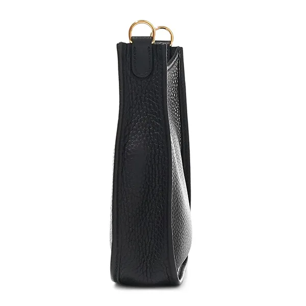 Túi Đeo Chéo Nữ Hermès Black Clemence Mini Evelyne II TPM 16 Gold Hardware Màu Đen