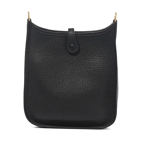 Túi Đeo Chéo Nữ Hermès Black Clemence Mini Evelyne II TPM 16 Gold Hardware Màu Đen