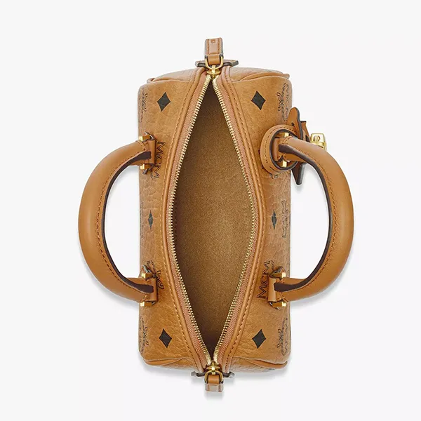 Túi Đeo Chéo Nữ MCM Ella Boston Bag In Visetos MWBESEA01CO001 Cognac Màu Nâu