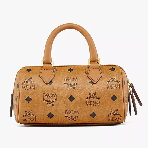 Túi Đeo Chéo Nữ MCM Ella Boston Bag In Visetos MWBESEA01CO001 Cognac Màu Nâu