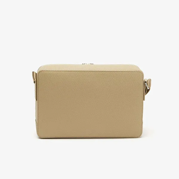 Túi Đeo Chéo Unisex Lacoste Chantaco Matte Stitched Leather Zippered Crossbody Bag NH3270CE-00-L32 Màu Be