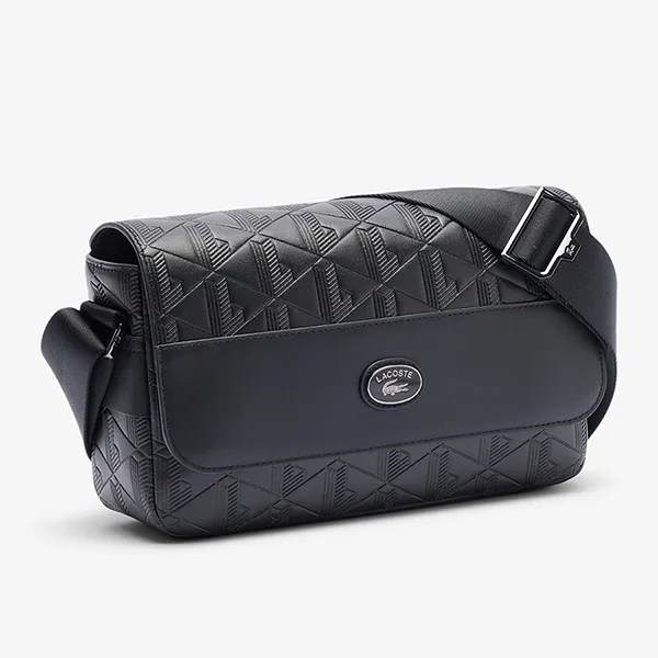 Túi Đeo Chéo Unisex Lacoste Nomogramme Leather Bag NU4838MR 000 Màu Đen