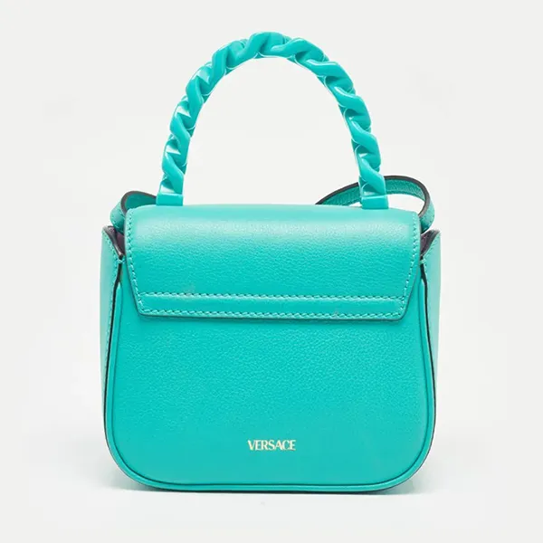 Túi Đeo Chéo Nữ Versace Green Leather Mini La Medusa Top Handle Bag Màu Xanh