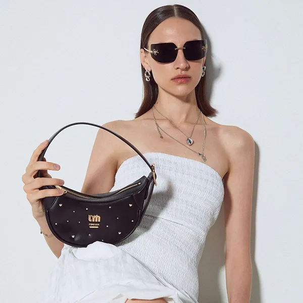 Túi Đeo Vai Nữ Lyn Starlight S Shoulder Bag - Black LL25CBF262 Màu Đen