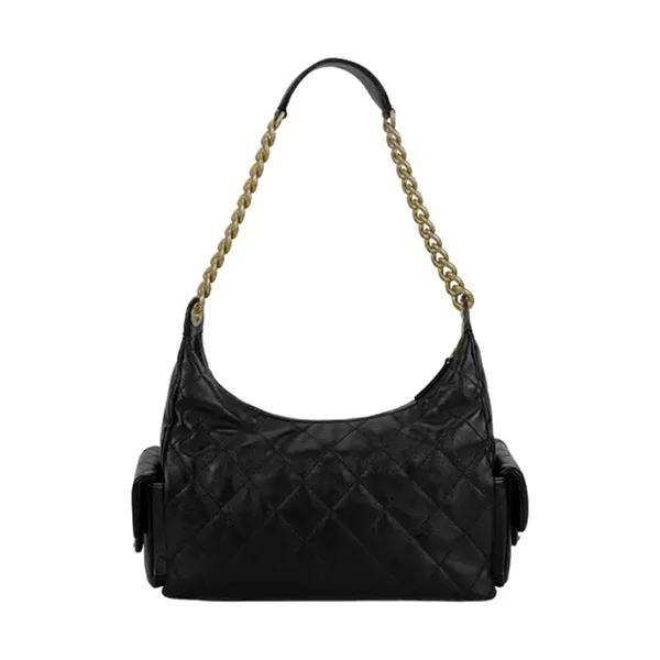 Túi Đeo Vai Nữ Chanel 25C Shiny Lambskin Shoulder Bags Black Màu Đen