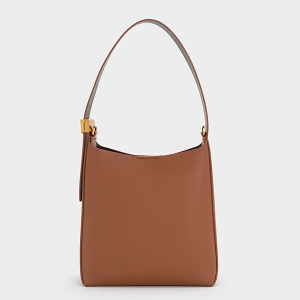 Túi Đeo Vai Nữ Charles & Keith CNK Edna Bucket Bag Chocolate CK2-10782671 Màu Nâu