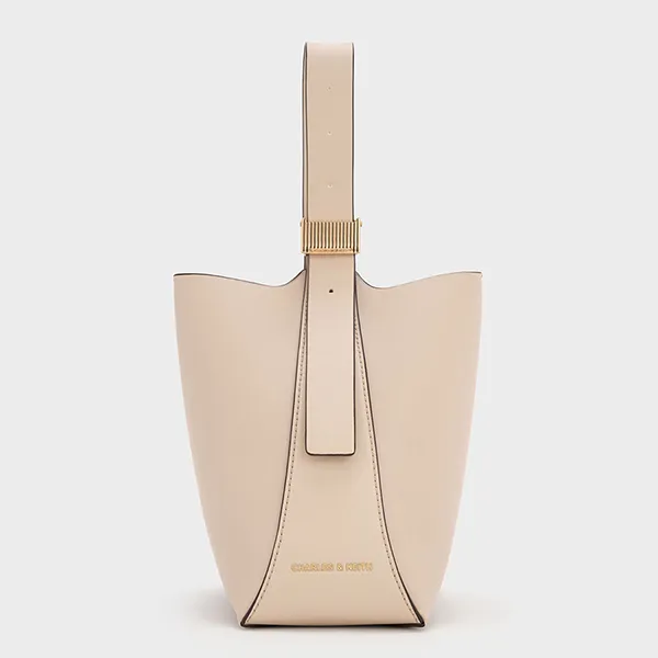Túi Đeo Vai Nữ Charles & Keith CNK Edna Bucket Bag Oat CK2-10782671 Màu Kem