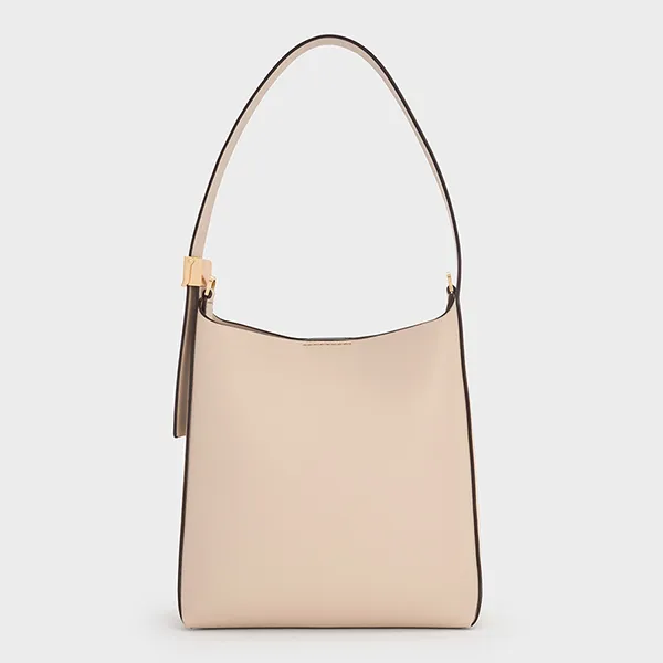 Túi Đeo Vai Nữ Charles & Keith CNK Edna Bucket Bag Oat CK2-10782671 Màu Kem