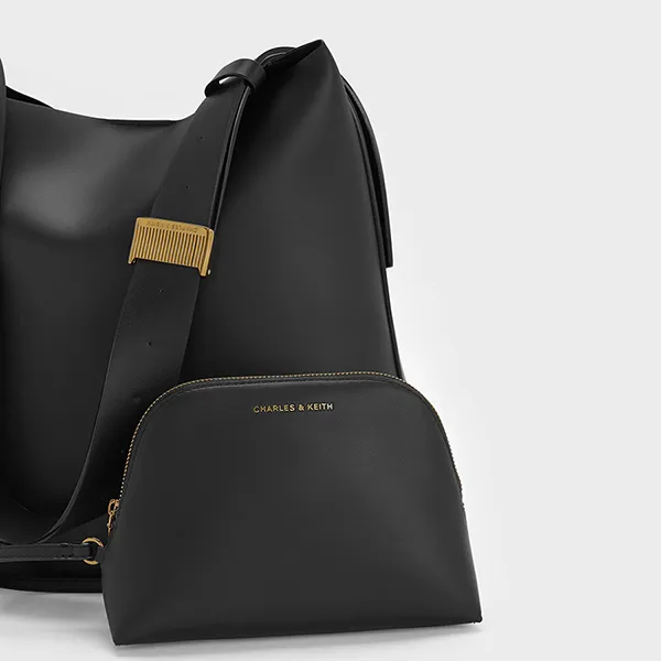 Túi Đeo Vai Nữ Charles & Keith CNK Edna Tote Bag Black CK2-40270966-1 Màu Đen