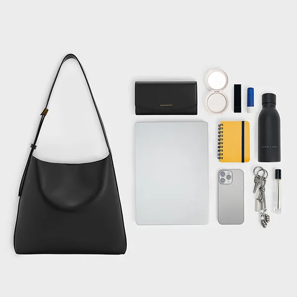 Túi Đeo Vai Nữ Charles & Keith CNK Edna Tote Bag Black CK2-40270966-1 Màu Đen