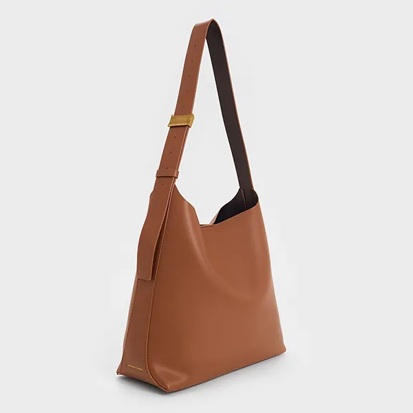 Túi Đeo Vai Nữ Charles & Keith CNK Edna Tote Bag Chocolate CK2-40270966-1 Màu Nâu
