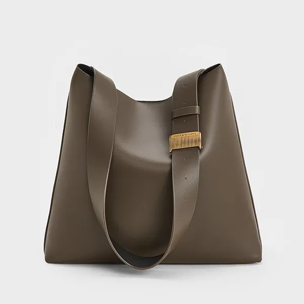 Túi Đeo Vai Nữ Charles & Keith CNK Edna Tote Bag Dark Moss CK2-40270966-1 Màu Rêu