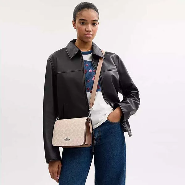 Túi Đeo Vai Nữ Coach Quinn Bag In Signature Canvas CZ770 Màu Be