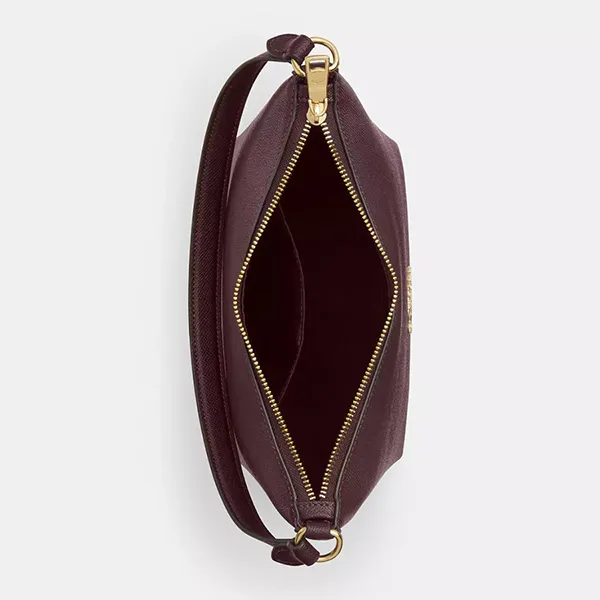 Túi Đeo Vai Nữ Coach Zip Top Shoulder Bag In Leather In Merlot CW390 Màu Đỏ Đô