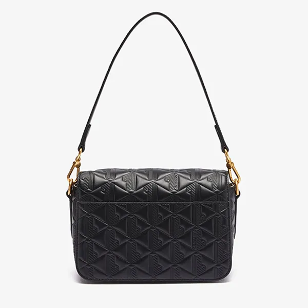 Túi Đeo Vai Nữ Lacoste Women's Maheki Embossed Leather Shoulder Bag NF4712MH 000 Màu Đen