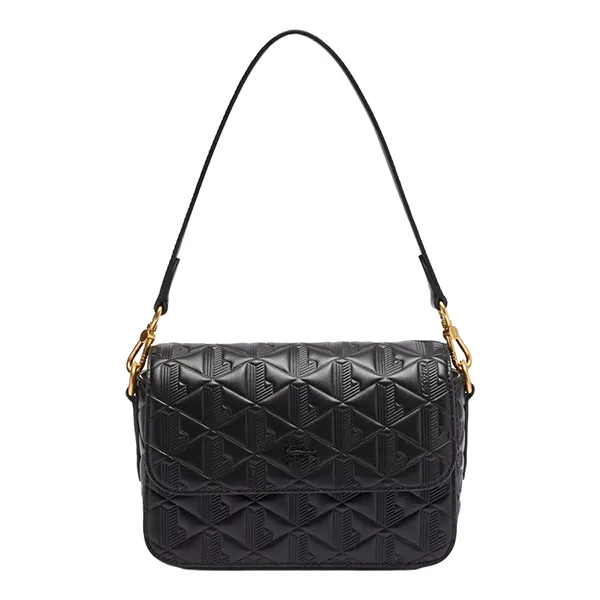 Túi Đeo Vai Nữ Lacoste Women's Maheki Embossed Leather Shoulder Bag NF4712MH 000 Màu Đen