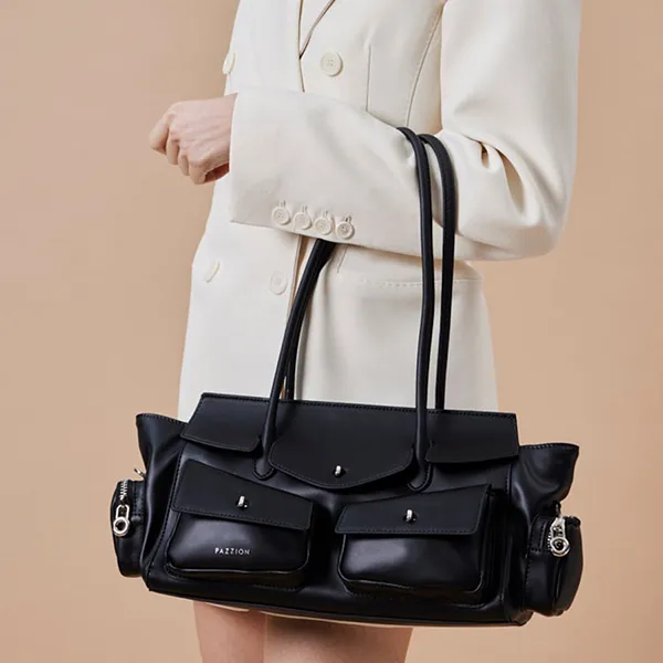 Túi Đeo Vai Nữ Pazzion Virelle Structured Multi-Pocket Shoulder Bag F9896BLK00L Màu Đen