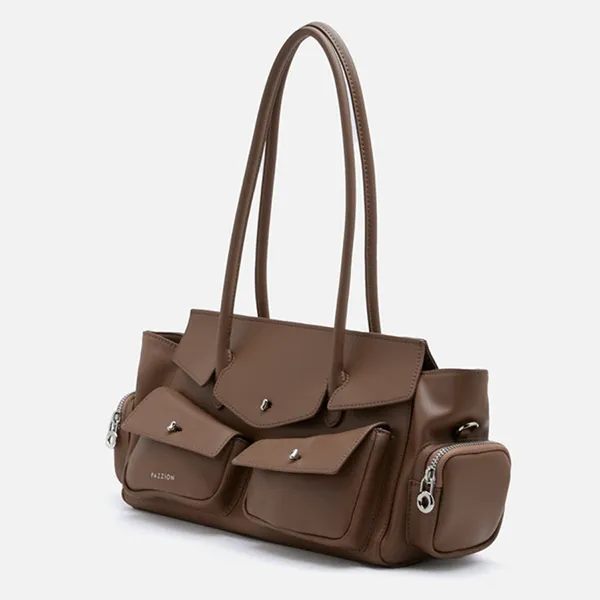 Túi Đeo Vai Nữ Pazzion Virelle Structured Multi-Pocket Shoulder Bag F9896BRN00L Màu Nâu