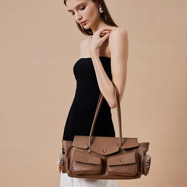 Túi Đeo Vai Nữ Pazzion Virelle Structured Multi-Pocket Shoulder Bag F9896BRN00L Màu Nâu
