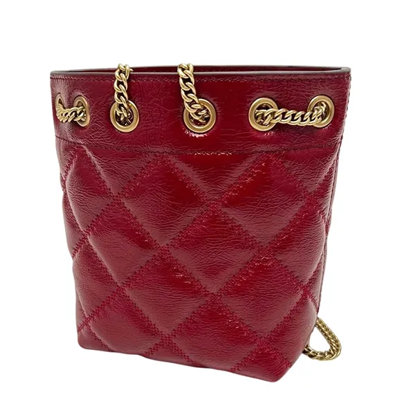Túi Đeo Vai Nữ Tory Burch Willa Shine Small Drawstring Shoulder Bag 164017 Màu Đỏ Đậm