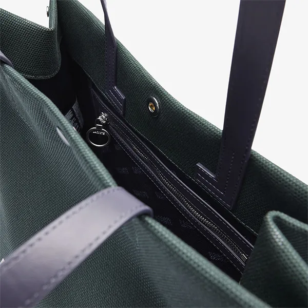 Túi Tote Lacoste Hertiage Canvas Cotton Tote Bag NU4342TD 00 M87 Màu Xanh Rêu