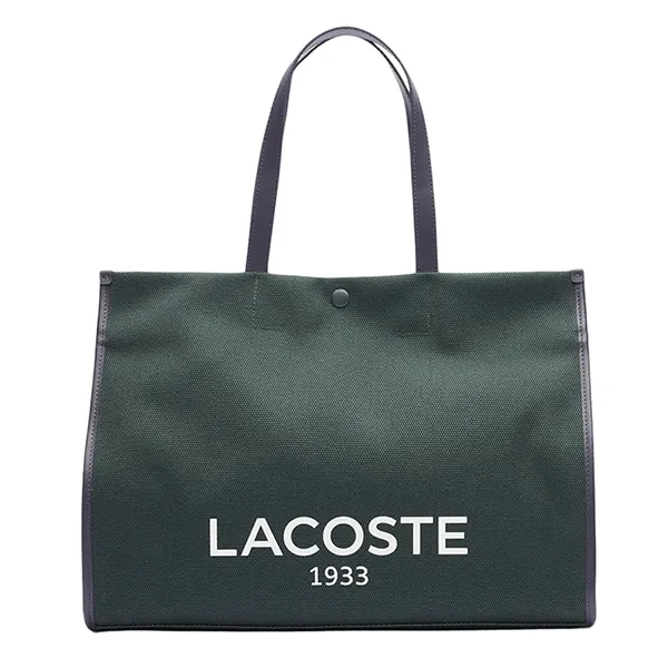 Túi Tote Lacoste Hertiage Canvas Cotton Tote Bag NU4342TD 00 M87 Màu Xanh Rêu