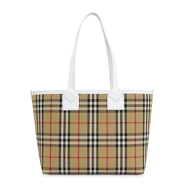 Túi Tote Nữ Burberry SM London Vintage Check Pattern Bag 8072331 Màu Beige