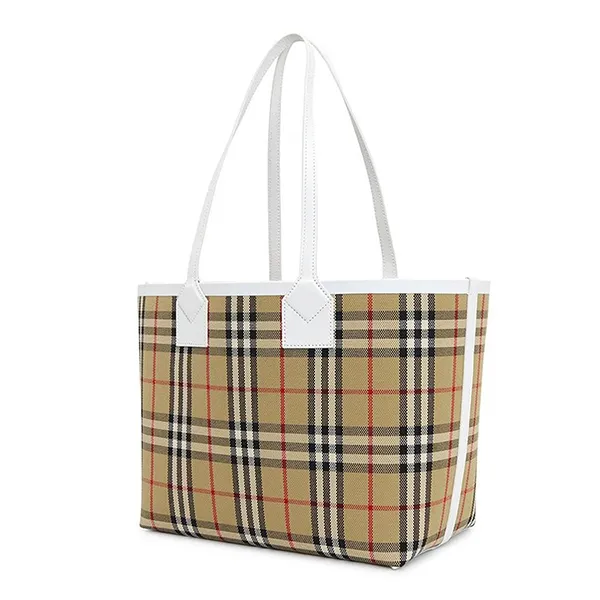 Túi Tote Nữ Burberry SM London Vintage Check Pattern Bag 8072331 Màu Beige