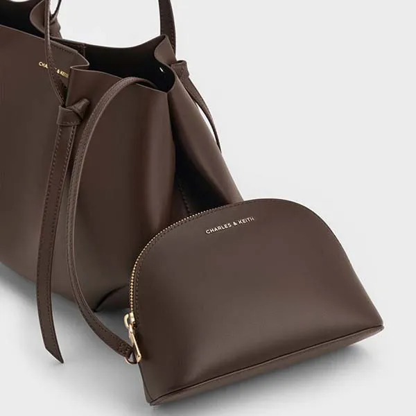 Túi Tote Nữ Charles & Keith CNK Calla Tote Bag Espresso Brown CK2-30671662 Màu Nâu