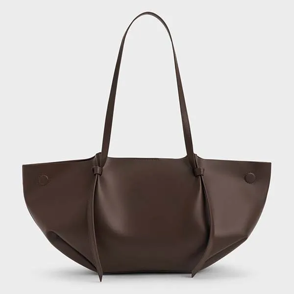 Túi Tote Nữ Charles & Keith CNK Calla Tote Bag Espresso Brown CK2-30671662 Màu Nâu