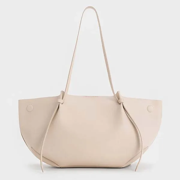 Túi Tote Nữ Charles & Keith CNK Calla Tote Bag Oat CK2-30671662 Màu Trắng