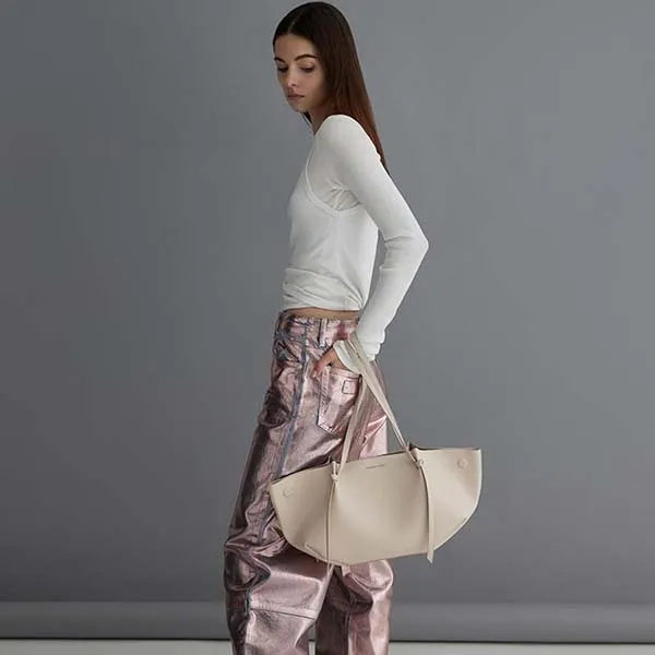 Túi Tote Nữ Charles & Keith CNK Calla Tote Bag Oat CK2-30671662 Màu Trắng