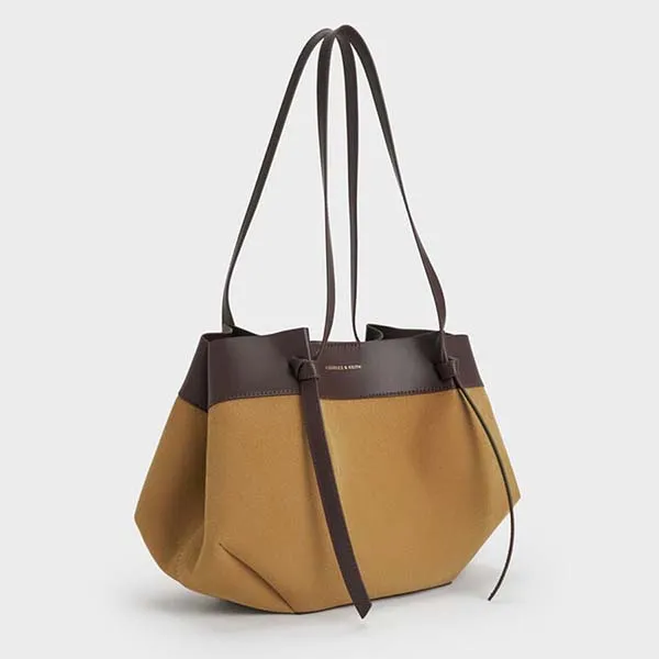Túi Tote Nữ Charles & Keith CNK Calla Tote Bag Sahara Sand CK2-30671662 Màu Nâu Vàng