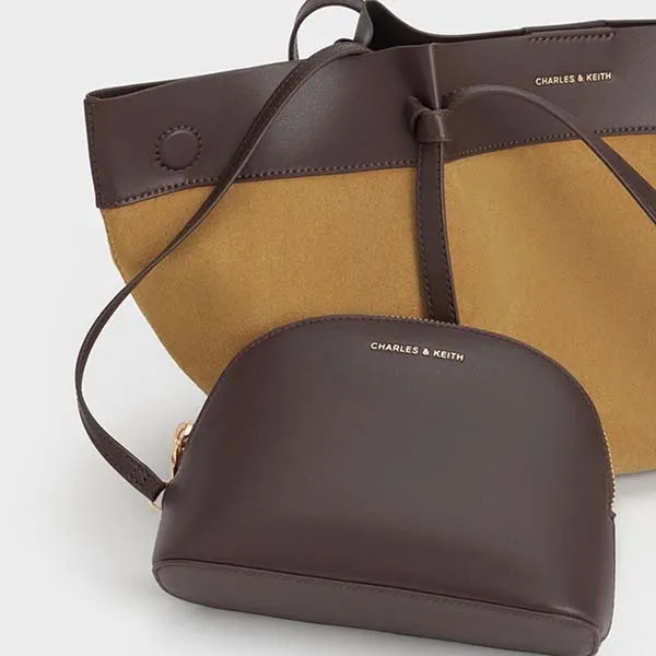 Túi Tote Nữ Charles & Keith CNK Calla Tote Bag Sahara Sand CK2-30671662 Màu Nâu Vàng