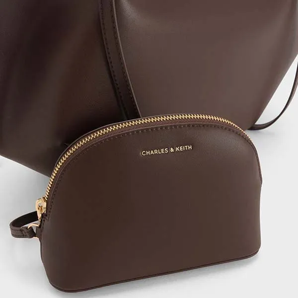 Túi Tote Nữ Charles & Keith CNK XL Calla Tote Bag Espresso Brown CK2-30671782 Màu Nâu
