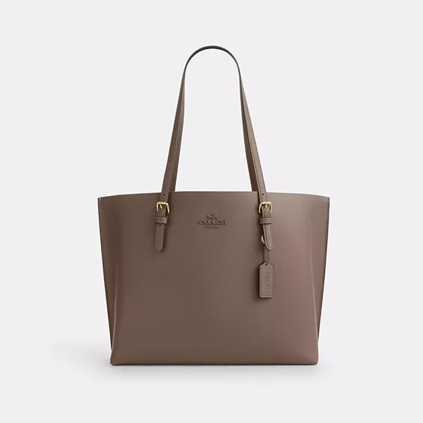 Túi Tote Nữ Coach Mollie Bag Gold/ Dark Stone CV968 Màu Xám Nâu