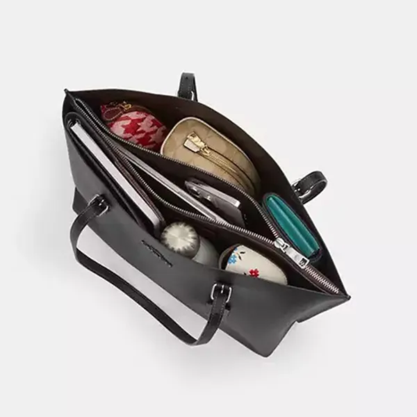 Túi Tote Nữ Coach Mollie Bag Silver/ Black CV968 Màu Đen