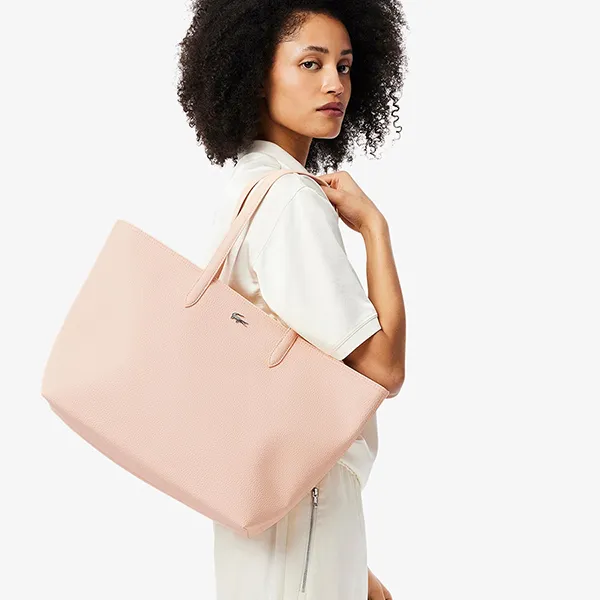 Túi Tote Nữ Lacoste Women's Anna Zip NF4823AA-Q64 Pink Bags Màu Hồng Phấn