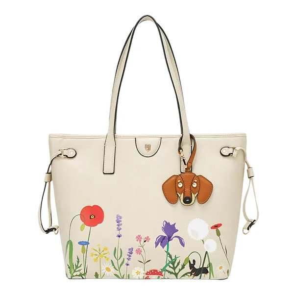 Túi Tote Nữ Lyn Blossom Infinite M Tote Bag Printed Ivory LL25FBM025 Màu Ivory