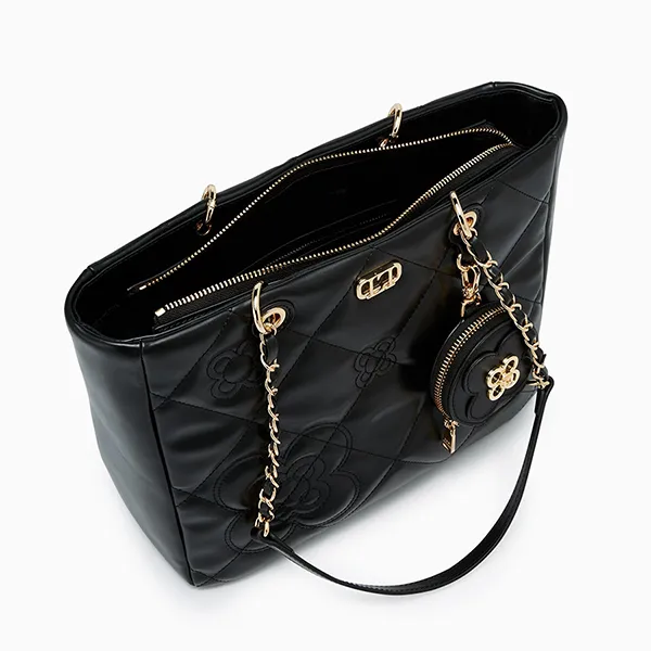 Túi Tote Nữ Lyn Flora Tote Bag Black LL25CBF132 Màu Đen