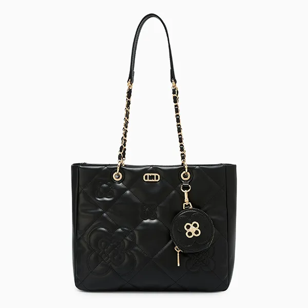 Túi Tote Nữ Lyn Flora Tote Bag Black LL25CBF132 Màu Đen