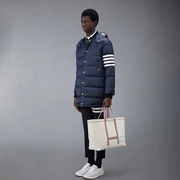 Túi Tote Thom Browne Canvas Stripe Medium Tool MAG271A-07164-114 Màu Trắng