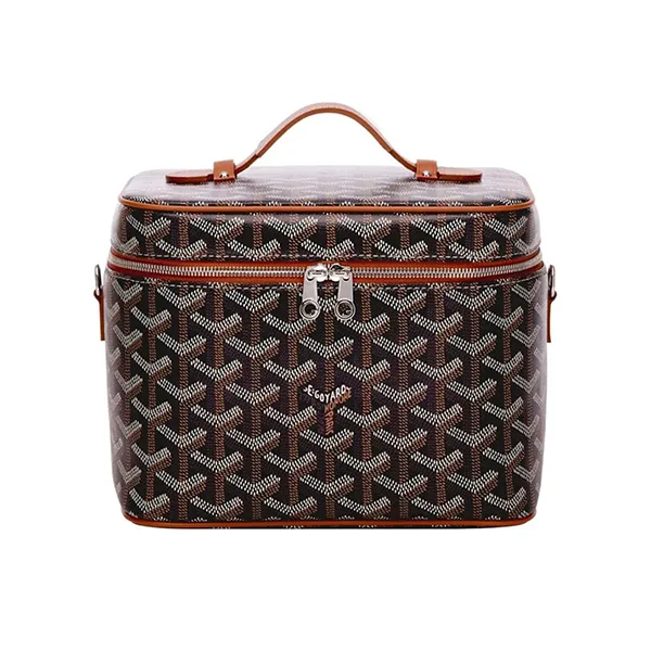 Túi Xách Goyard Calfskin Canvas Logo Bags Black/ Brown MUSEVAPMLTY01CL03P Màu Nâu Đen