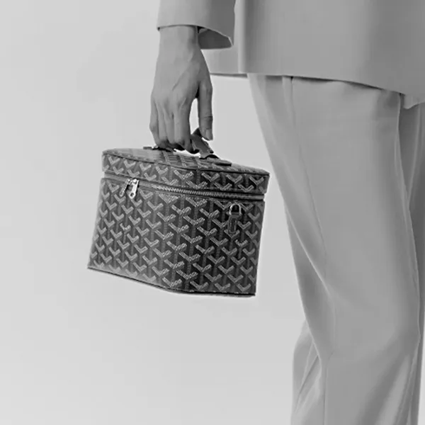 Túi Xách Goyard Calfskin Canvas Logo Bags Black/ Brown MUSEVAPMLTY01CL03P Màu Nâu Đen