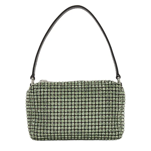 Túi Xách Tay Nữ Alexander Wang Heiress Medium Pouch Bag Màu Xanh Lá