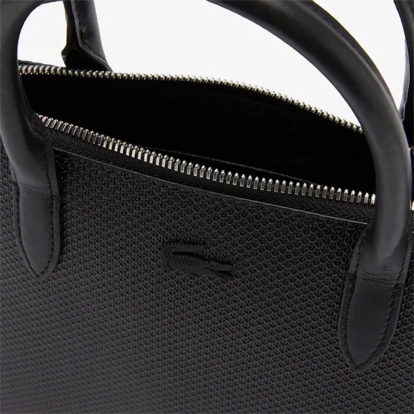 Túi Xách Tay Nữ Lacoste Women's Chantaco Piqué Small Leather Handbag Màu Đen