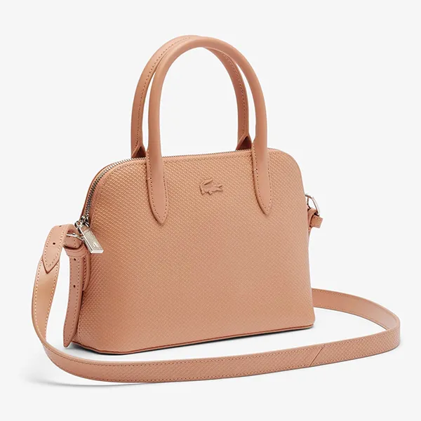Túi Xách Tay Nữ Lacoste Women's Chantaco Piqué Small Leather Handbag NF3723KL N76 Màu Be